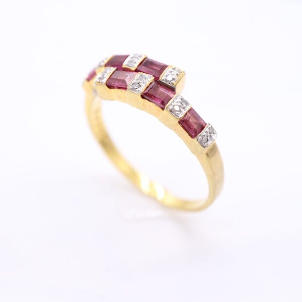 ZR263 Ruby&Diamonds - Yellow Gold Ring - Image 3