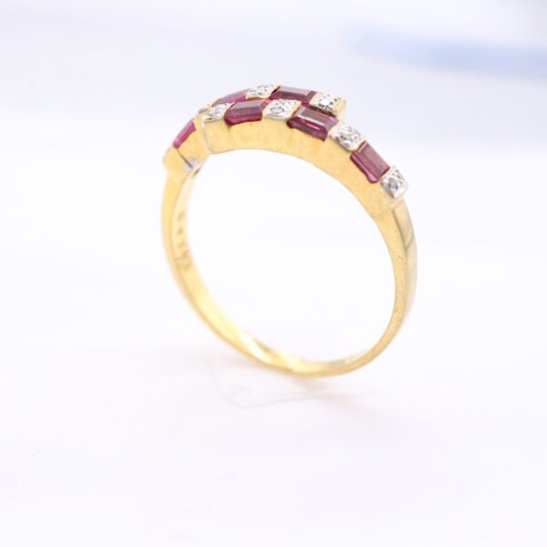 ZR263 Ruby&Diamonds - Yellow Gold Ring - Image 4
