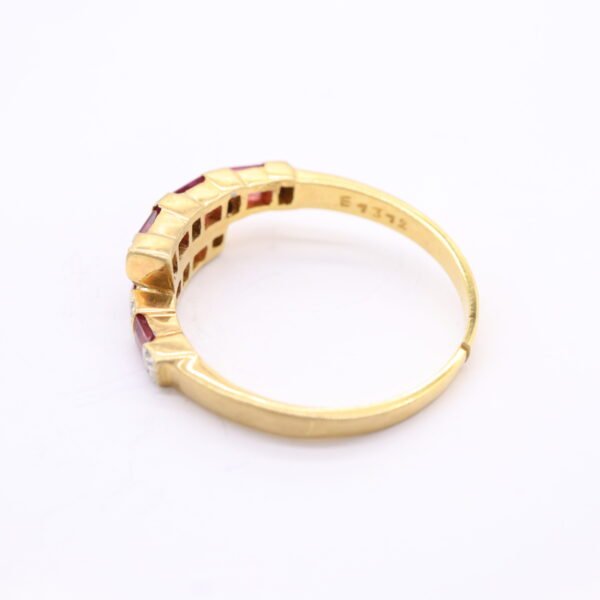 ZR263 Ruby&Diamonds - Yellow Gold Ring - Image 2
