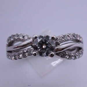 TD8793 "TWISTER" 18K White Gold Ring with Diamonds