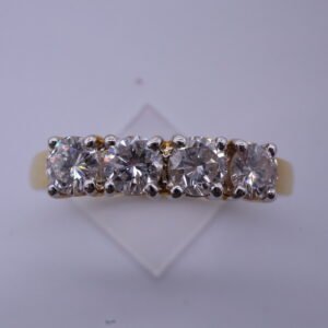 TD8828 "Anniversary" 18K Yellow Gold Ring with Diamonds