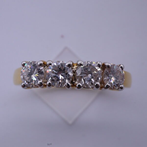 TD8828 "Anniversary" 18K Yellow Gold Ring with Diamonds