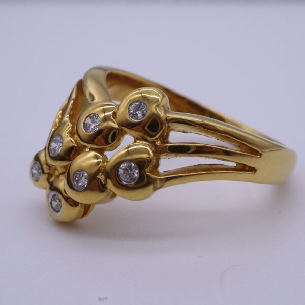 TD8344 "Orchid" 18K Yellow Gold Ring with Diamonds - Image 5