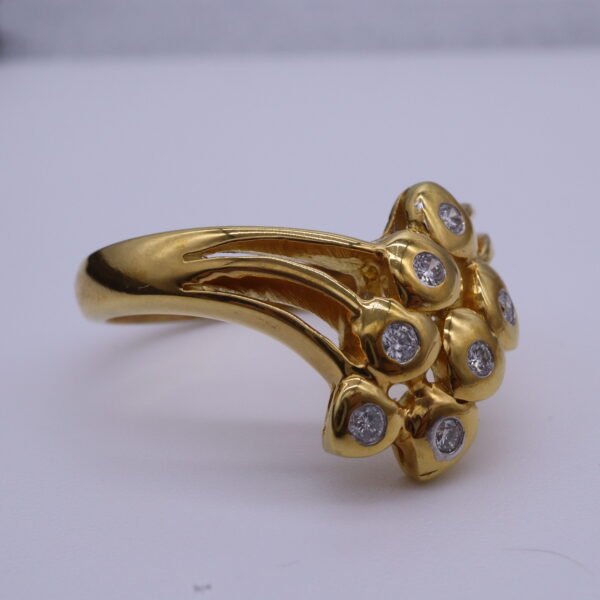 TD8344 "Orchid" 18K Yellow Gold Ring with Diamonds - Image 3
