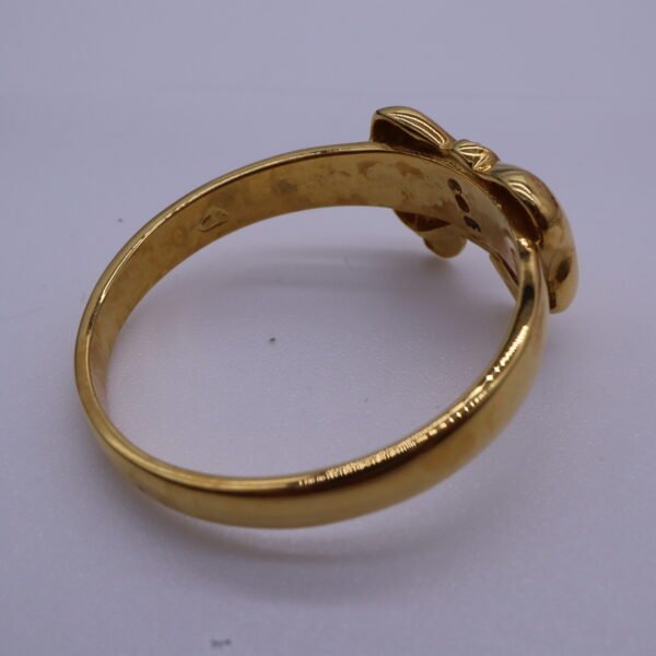 TD8277 "Ribbon" 18K Yellow Gold Ring with Diamonds - Image 2