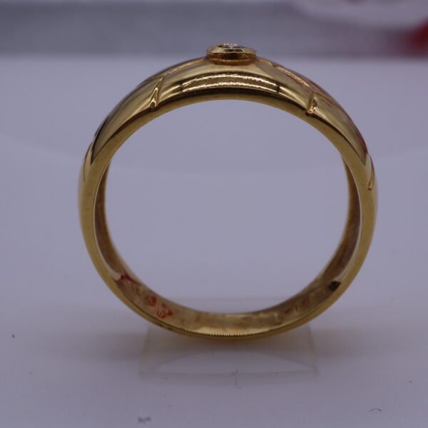 Z122 "Turtle" 18K Yellow Gold Ring with Diamonds - Image 4