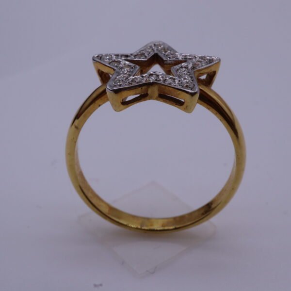 TD8349 "STAR" 18K Yellow Gold Ring with Diamonds - Image 5