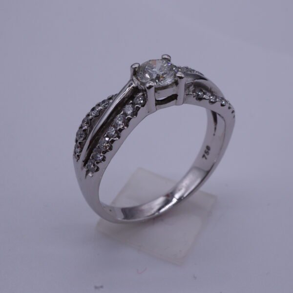 TD8793 "TWISTER" 18K White Gold Ring with Diamonds - Image 2