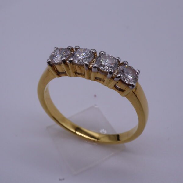 TD8828 "Anniversary" 18K Yellow Gold Ring with Diamonds - Image 2