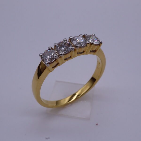 TD8828 "Anniversary" 18K Yellow Gold Ring with Diamonds - Image 4