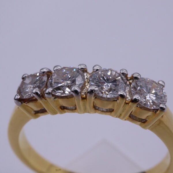 TD8828 "Anniversary" 18K Yellow Gold Ring with Diamonds - Image 5