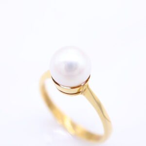 TD8280 "White Pearl" 18K Yellow Gold Ring with Pearl