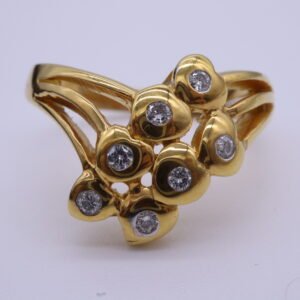 TD8344 "Orchid" 18K Yellow Gold Ring with Diamonds
