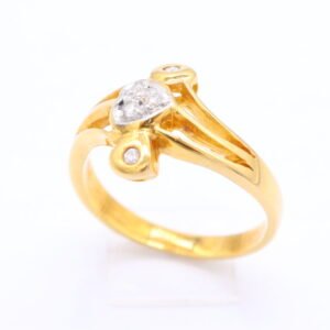 TD8315 "Heart" 18K Gold Ring with Diamonds
