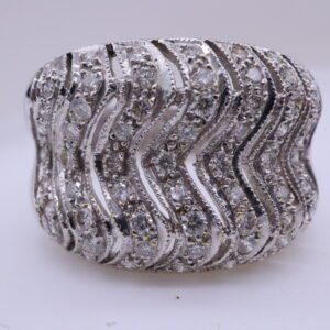 TD5433 "Wheel" 18K White Gold Ring with Diamonds